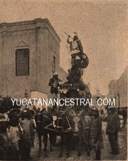 Carro de la Cervecería Cuauhtémoc en el Carnaval de Mérida en 1898