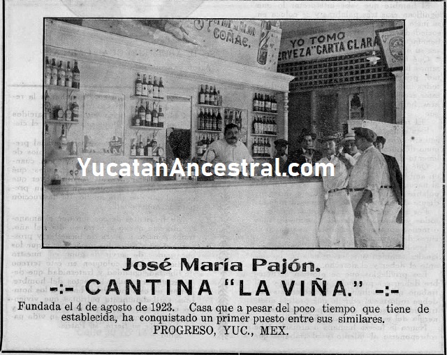 Antiguas cantinas y licorerías en Progreso 1920s