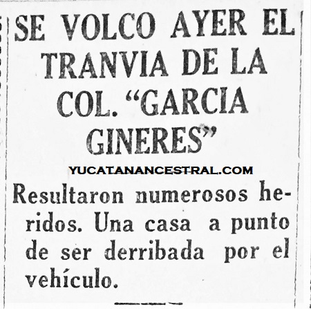 Volcó tranvía García Ginerés