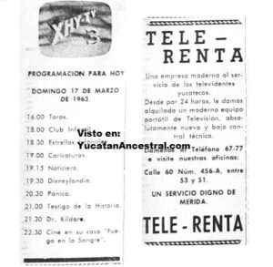 Renta de televisores 1963