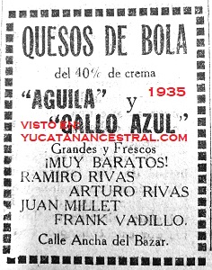 Anuncio de Queso de Bola Gallo Azul de 1935