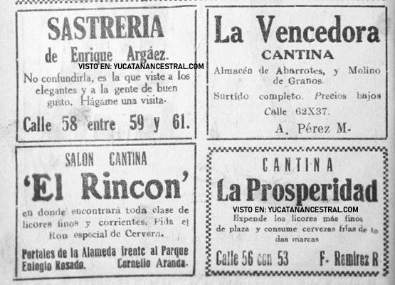 Cantinas en Mérida 1925