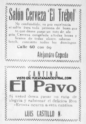 Cantinas en Mérida 1925