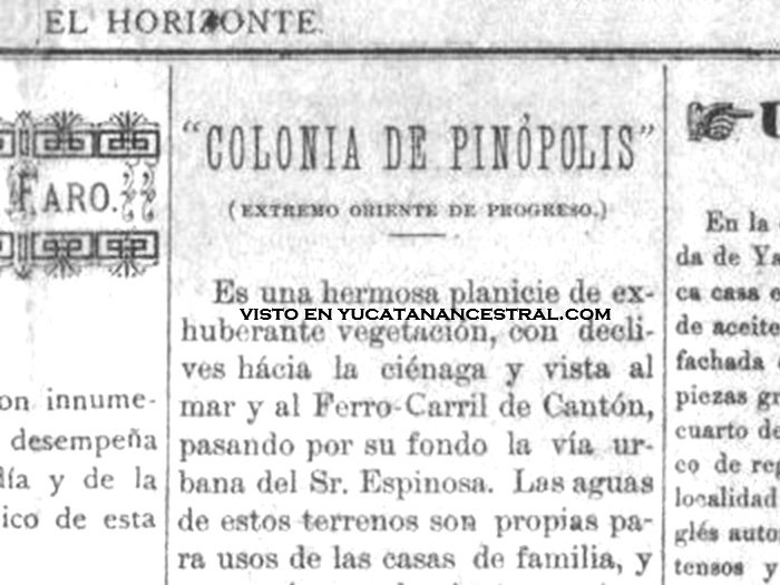 Progreso Colonia Pinópolis 1890